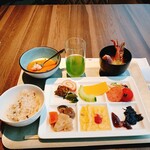 リコモンテ - あさりとお昆布の炊き込みごはん　かまぼこ　サス昆布締め　よごし　加賀太胡瓜etc••