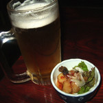 はら屋 - ビールにお通しはお魚の南蛮