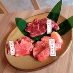 焼肉 しゃぶしゃぶ 石田屋。 - 肉3種。