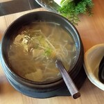 焼肉 しゃぶしゃぶ 石田屋。 - テールスープ。冷麺撮りそびれ。