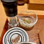 麦の夜明け - 山椒　昆布ほぐし水　帆立塩