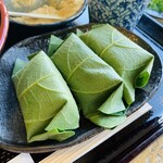 柿の葉寿司 やっこ - 葛そーめんセット1800円の柿の葉寿司