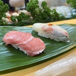 亀庄寿司 - 本鮪中トロ・シマアジ