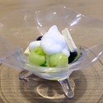 DepTH brianza - メロン　ブルーベリー　パンナコッタ　ミント