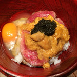 鳥茂 - 〆の牛炙り飯