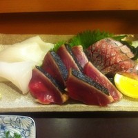 江戸前 寿し政 別館 - 2014年9月。烏賊、鰹、鯵のお刺身。