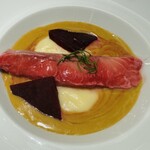 The Arts Fusion - 魚／サーモンのミキュイ ばら色の効果《ポール＝ヴィレのセーヌ川、ばら色の効果》