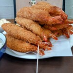 キッチン よろずや - エビフライ食べ放題定食(最初の20本)