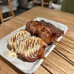 千住かたすみ - ベーコン卵、豚キムチ、ざぶとん