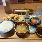 からあげ食堂 房総家 - ■房総家定食＋とよまるたまご(生)¥1,250