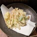 蕎麦切り 春のすけ - ネギの天ぷら