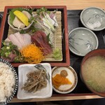 食堂 高ひろ - 刺身4種＋ご飯セット