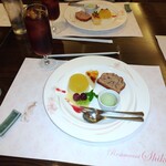 志喜亭 - パイナップルのババロア　メロンシャーベット　カタラーナ