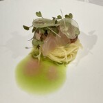 Hirovanna - 冷製パスタ文旦、イサキ、かりもり