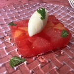 305157066 - グレープフルーツのカンパリゼリー寄せ パイナップルソルベ