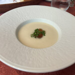 305157051 - 玉ねぎの冷たいスープ　コンソメジュレ添え