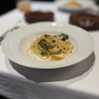 PRIMO - スパゲッティーニ、「ものすごい鯖」万願寺唐辛子　からすみ