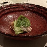 フランス料理　レ・セレブリテ ホテル日航大阪 - 「北海道夢の大地ポークロースのポッシュ」は､フレンチ風で洋風な冷しゃぶ！って感じで旨かったなー(笑)