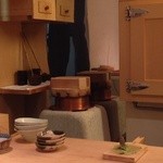 寿しの吉乃 - お茶は茶釜で沸かしています