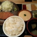 浅草 牛かつ - 牛かつ麦めしとろろセット 1300円