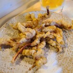 居酒屋  茶飯事 - ②烏賊下足の天麩羅(税込580円)
何烏賊だろう？
良く分かりませんが解凍した烏賊下足かな？