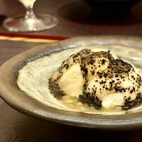 Restaurant つじ川 - ◉ポーチドエッグとレンズ豆 フォアグラ