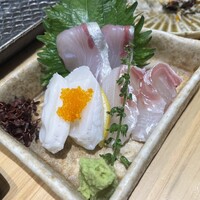 串揚げ アガルコメ。 恵比寿店 - 水ダコ、カンパチ、鯛だったかな？