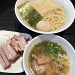 支那ソバ 小むろ - つけソバ1,000円＋味玉150円+大盛150円＋刻み叉焼200円
