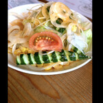 ペコペコ - ムシャムシャサラダ　きゅうりが昭和っぽくていい感じ〜　byまみこまみこ