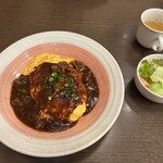 おむらいす亭 - 料理写真:牛すじデミグラスおむらいすセット1342円