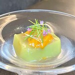 北海道焼肉 北うし - アスパラガスのムース 雲丹