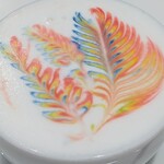 ロアーコーヒー 銀座店 - レインボーラテ_白