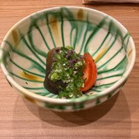 日本料理 e. - 茄子、トマトと白バイ貝
