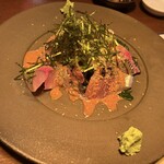 酒場氷炭 - 刺身は長崎産ハーブ鯖のゴマサバでした。