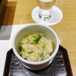 鮨 海心 - 蟹肉入り茶碗蒸し（かき混ぜた後）