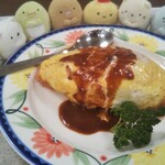 レストラン 跳馬 - 料理写真:オムライスとすみっコ達、キイロイトリ