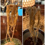 たでの葉 - 〆のご主人手打ち蕎麦（十割蕎麦）
      この日は茨城県坂東産の常陸秋蕎麦の十割蕎麦
      初めは塩で、次からはそば汁で♪