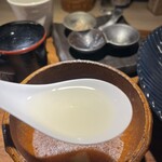 Tokyo Style Noodle ほたて日和 - スープ割り（エゾの煮干と牛蒡の出汁）