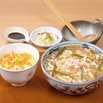 蟹あんかけうどんとミニ蟹いくら丼セット