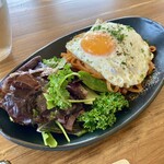 陶芸cafe ねことらまえ - パスタに目玉焼きは変だべ