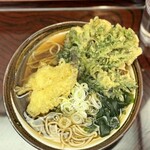 そば処 はるな - ハゼ天そば+春菊天