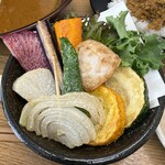 鎌倉野菜カレー かん太くん - 鎌倉野菜の素揚げ10種