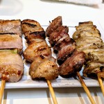 焼鳥倉沢屋 - 豚バラ、ぼんじり、すな肝、とり皮