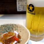 焼鳥倉沢屋 - 生ビールとお通し