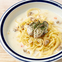 牡蠣とアサリのチャウダースープパスタ