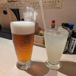 ひむか食堂 - ビールと日向夏ジュース