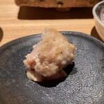 炭焼 おかげさん - 串に刺さらなかった レアつくね