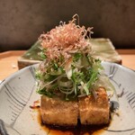 炭焼 おかげさん - 高坂鶏鶏油の厚揚げ