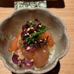 炭焼 おかげさん - 高坂鶏 もも肉 賄い風手巻き