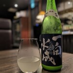 炭火焼肉 久 - 一白水成 炭火焼肉久ラベル　純米吟醸